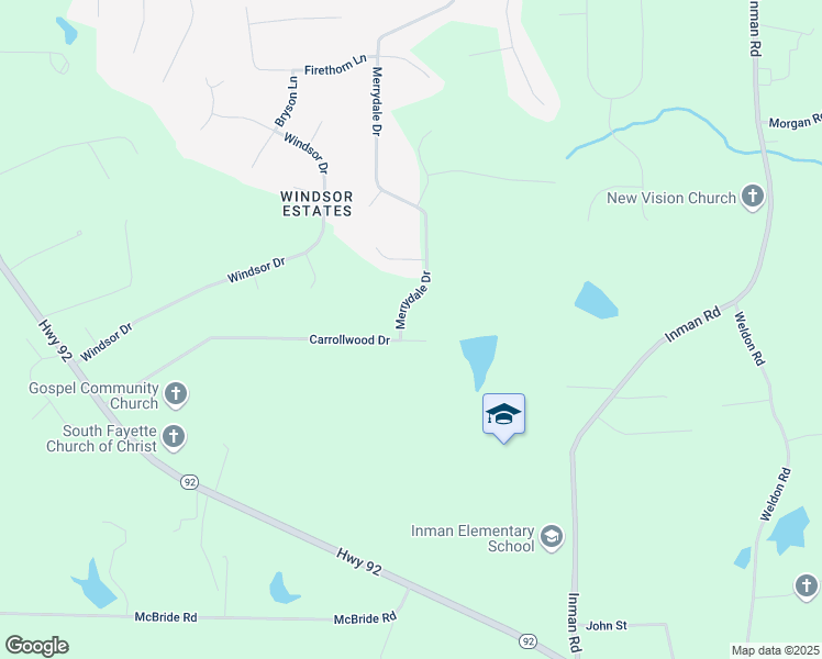 map of restaurants, bars, coffee shops, grocery stores, and more near 151 Carrollwood Drive in Fayetteville