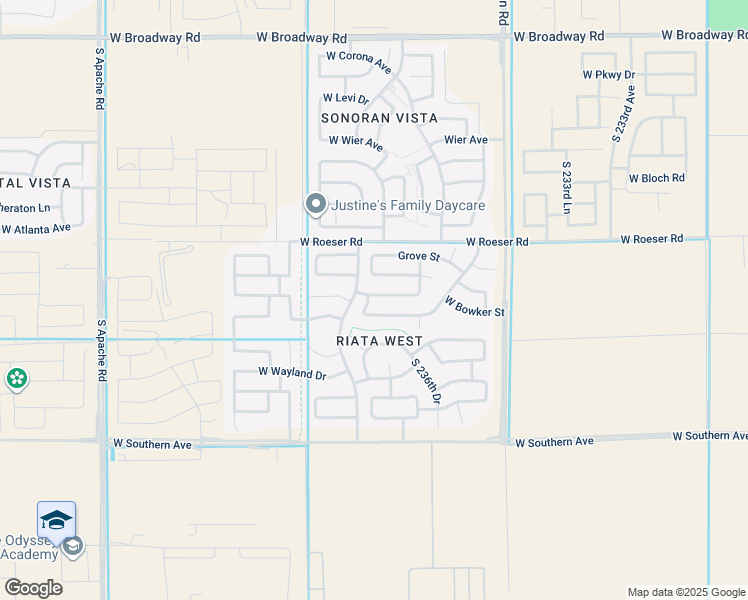map of restaurants, bars, coffee shops, grocery stores, and more near 23761 West La Salle Street in Buckeye