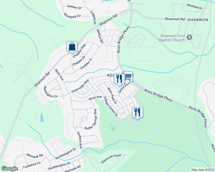 map of restaurants, bars, coffee shops, grocery stores, and more near 2059 Ross Park Way in Birmingham