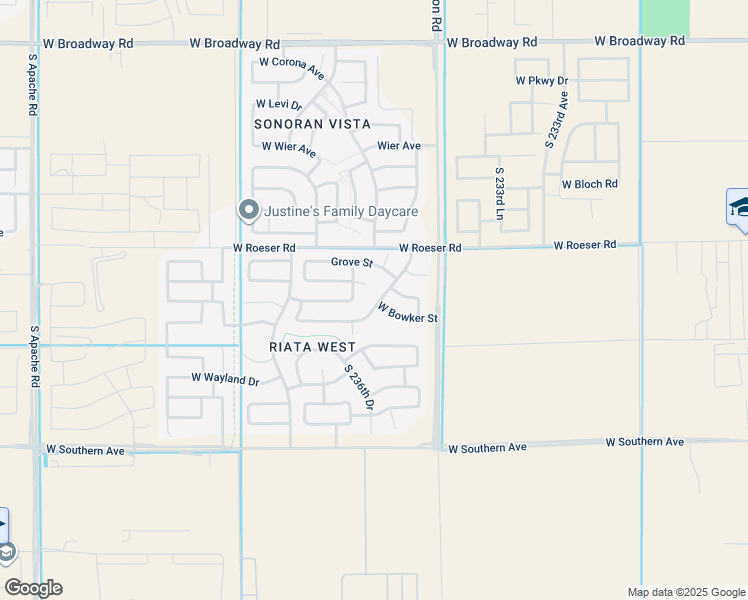 map of restaurants, bars, coffee shops, grocery stores, and more near 5418 South 236th Avenue in Buckeye