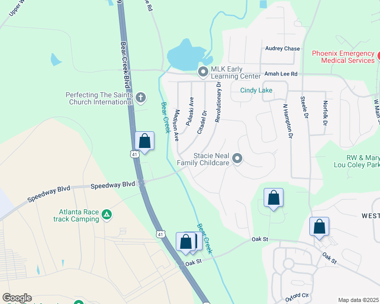 map of restaurants, bars, coffee shops, grocery stores, and more near 113 Citadel Drive in Hampton