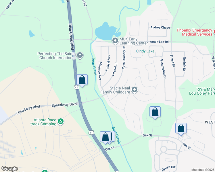 map of restaurants, bars, coffee shops, grocery stores, and more near 113 Citadel Drive in Hampton