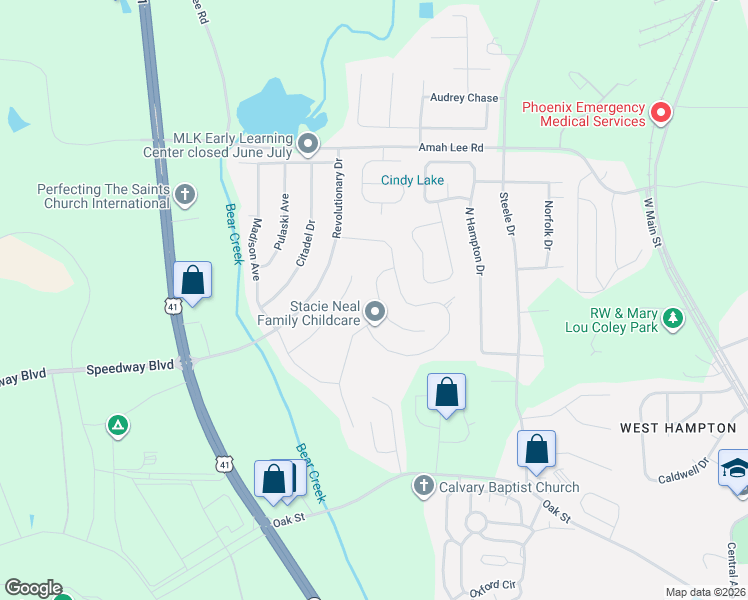 map of restaurants, bars, coffee shops, grocery stores, and more near 981 Revere Way in Hampton