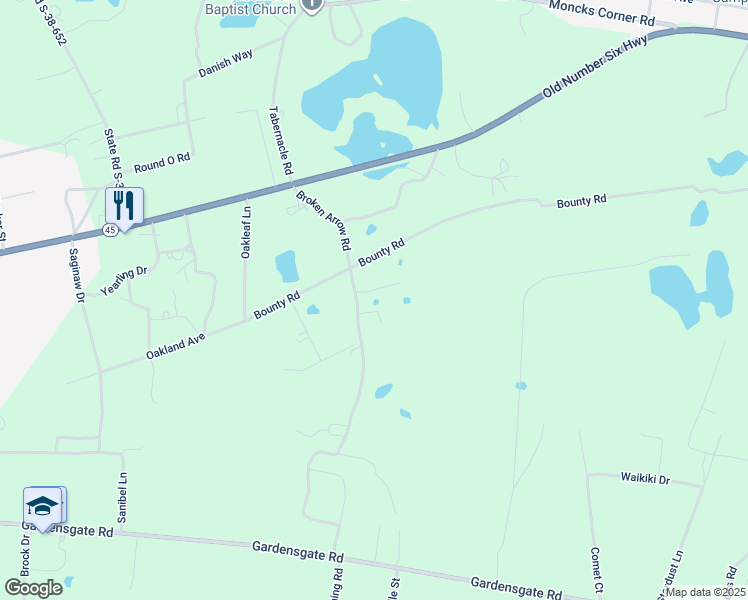 map of restaurants, bars, coffee shops, grocery stores, and more near 115 Twilight Road in Eutawville
