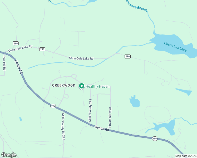 map of restaurants, bars, coffee shops, grocery stores, and more near 429 Miller County 294 in Texarkana