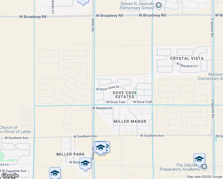 map of restaurants, bars, coffee shops, grocery stores, and more near 5422 South Dove Valley in Buckeye