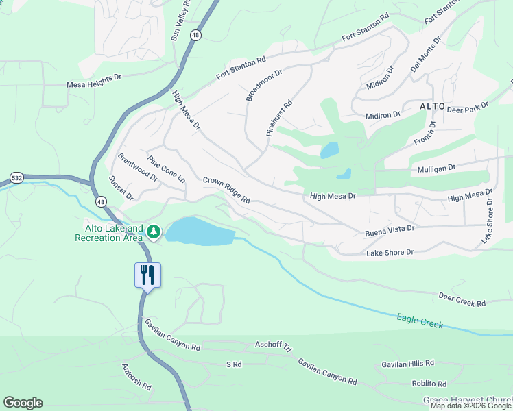map of restaurants, bars, coffee shops, grocery stores, and more near 170 Crown Ridge Road in Alto