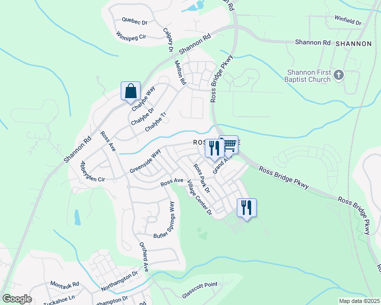 map of restaurants, bars, coffee shops, grocery stores, and more near 2059 Ross Park Way in Birmingham