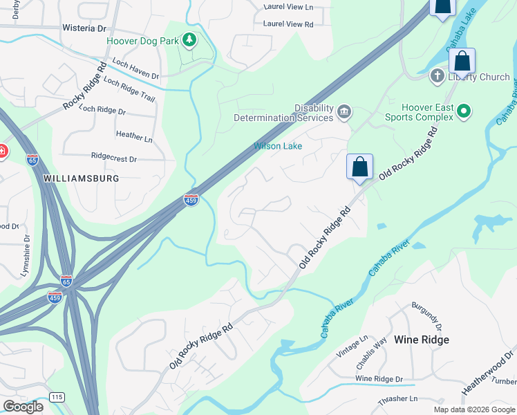 map of restaurants, bars, coffee shops, grocery stores, and more near 3741 Chestnut Ridge Lane in Birmingham