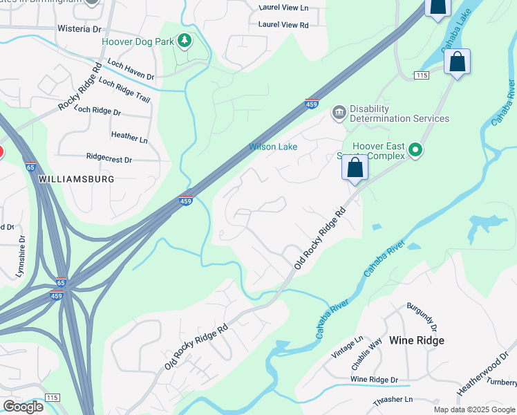 map of restaurants, bars, coffee shops, grocery stores, and more near 3741 Chestnut Ridge Lane in Vestavia Hills
