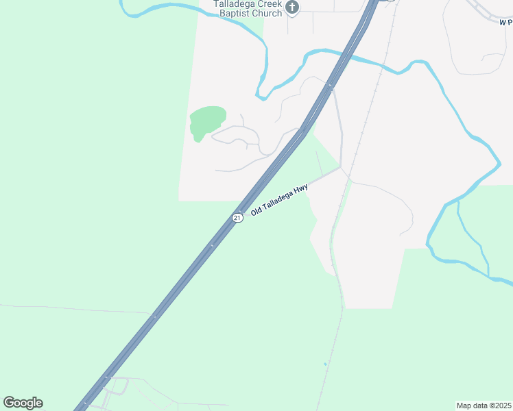 map of restaurants, bars, coffee shops, grocery stores, and more near 22 Old Talladega Highway in Talladega