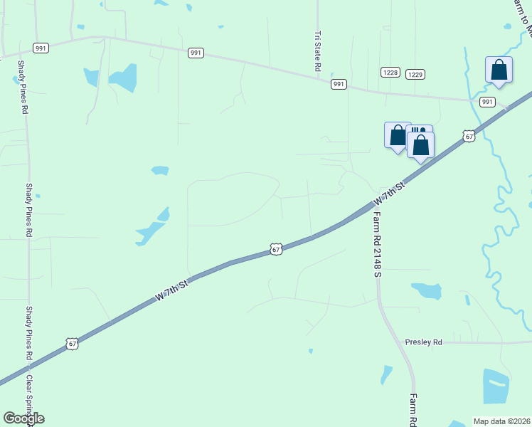 map of restaurants, bars, coffee shops, grocery stores, and more near 264 Southern Lake Road in Texarkana