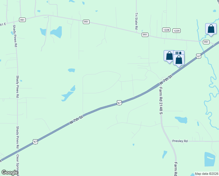 map of restaurants, bars, coffee shops, grocery stores, and more near 264 Southern Lake Road in Texarkana