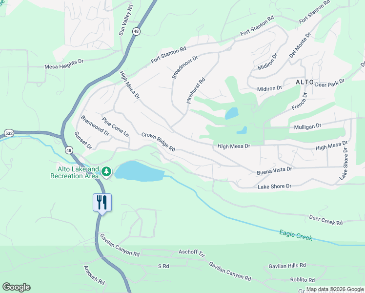 map of restaurants, bars, coffee shops, grocery stores, and more near 170 Crown Ridge Road in Alto