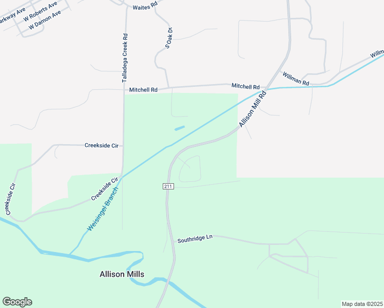 map of restaurants, bars, coffee shops, grocery stores, and more near 15 Sunlight Cr in Talladega