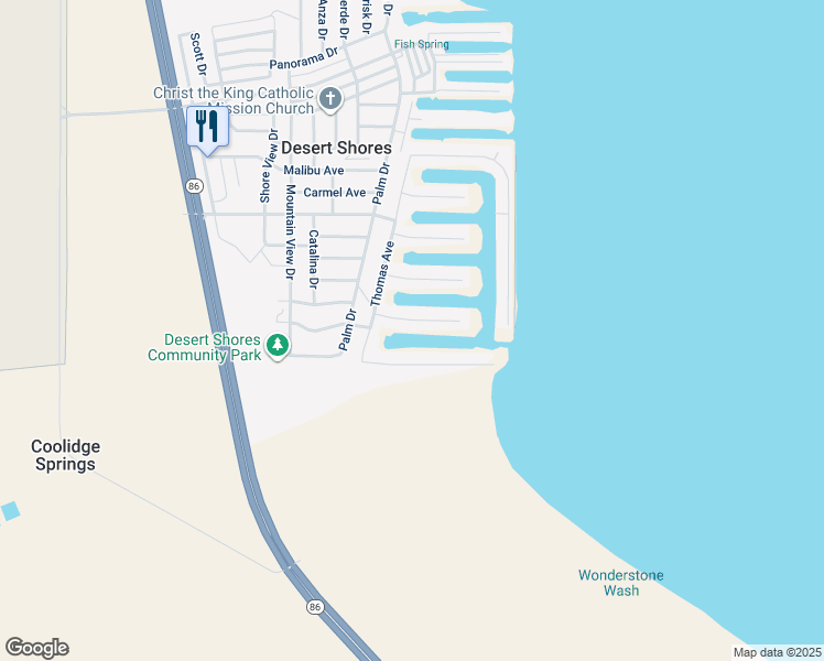 map of restaurants, bars, coffee shops, grocery stores, and more near 113 Honolulu Lane in Thermal