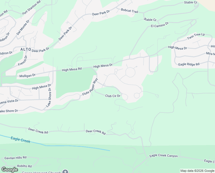 map of restaurants, bars, coffee shops, grocery stores, and more near Club Circle Drive in Alto