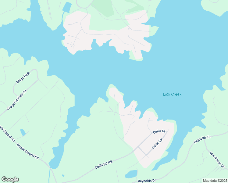 map of restaurants, bars, coffee shops, grocery stores, and more near 151 Collis Marina Road Northeast in Eatonton