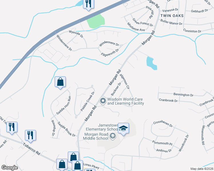 map of restaurants, bars, coffee shops, grocery stores, and more near 3519 Morgan Road in Hephzibah