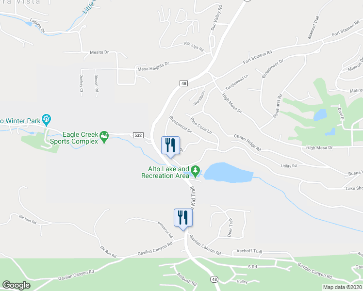 map of restaurants, bars, coffee shops, grocery stores, and more near 125 Sunset Drive in Alto