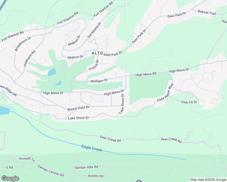 map of restaurants, bars, coffee shops, grocery stores, and more near 905 High Mesa Drive in Alto
