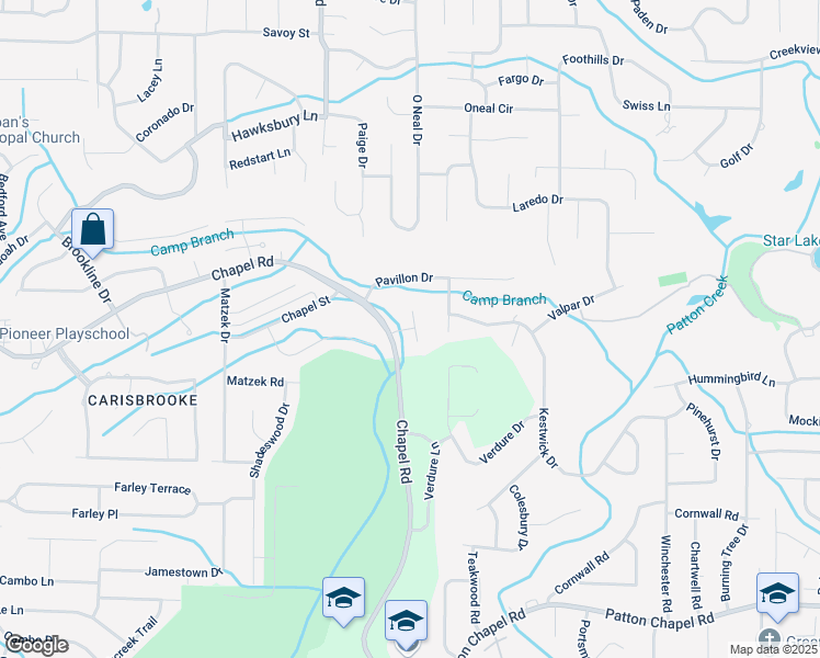 map of restaurants, bars, coffee shops, grocery stores, and more near 3745 Chapel Creek Lane in Birmingham