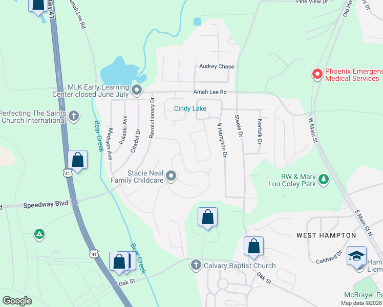 map of restaurants, bars, coffee shops, grocery stores, and more near 1733 Graystone Drive in Hampton