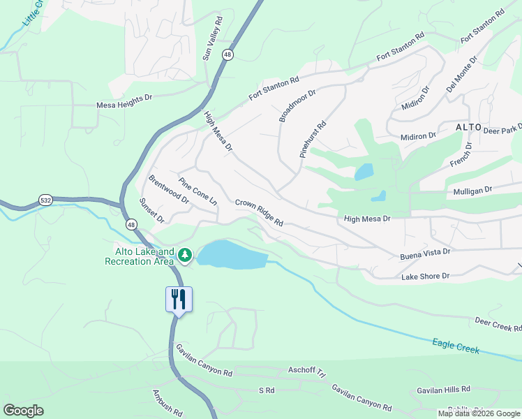 map of restaurants, bars, coffee shops, grocery stores, and more near Crown Ridge Rd in Lincoln