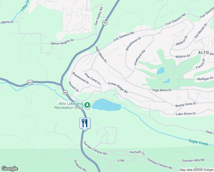 map of restaurants, bars, coffee shops, grocery stores, and more near Crown Ridge Rd in Lincoln