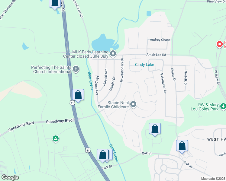 map of restaurants, bars, coffee shops, grocery stores, and more near 81 Citadel Drive in Hampton