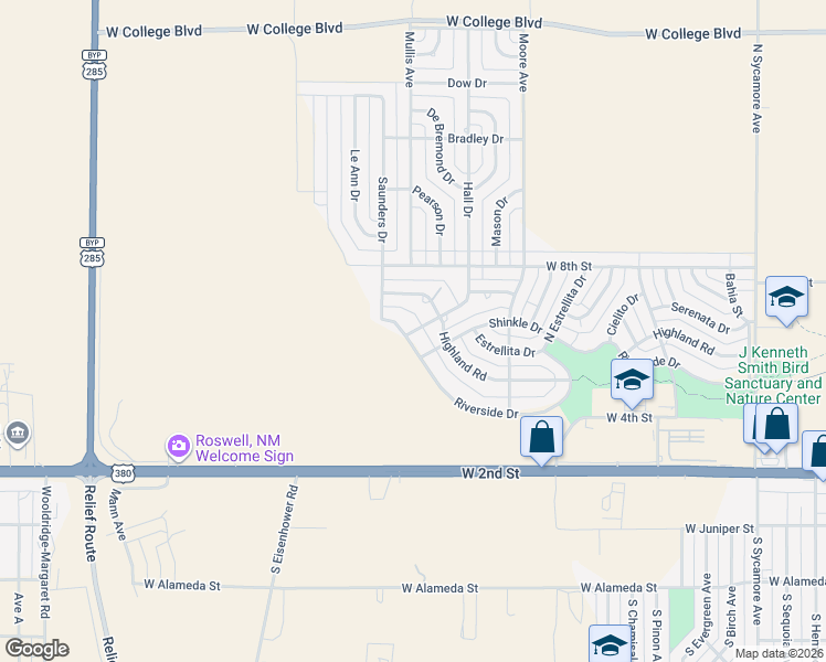 map of restaurants, bars, coffee shops, grocery stores, and more near 520 Hall Drive in Roswell
