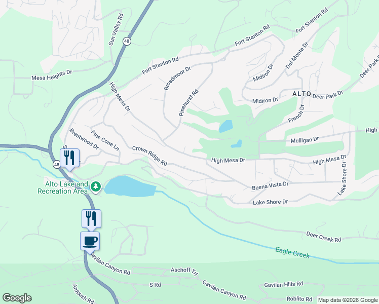 map of restaurants, bars, coffee shops, grocery stores, and more near 101-109 Saint Andrews Court in Alto