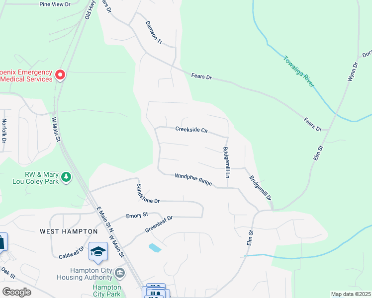 map of restaurants, bars, coffee shops, grocery stores, and more near 110 Brooks Circle in Hampton