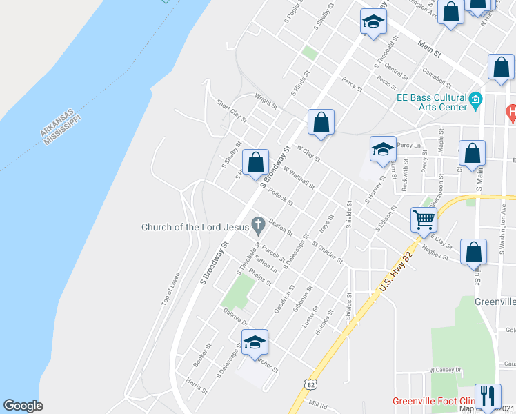 map of restaurants, bars, coffee shops, grocery stores, and more near 936 South Broadway Street in Greenville