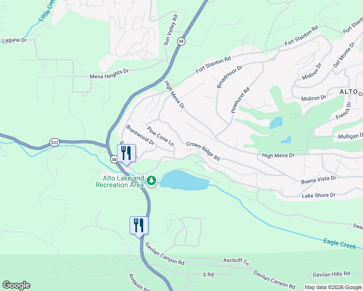 map of restaurants, bars, coffee shops, grocery stores, and more near Crown Ridge Rd in Lincoln