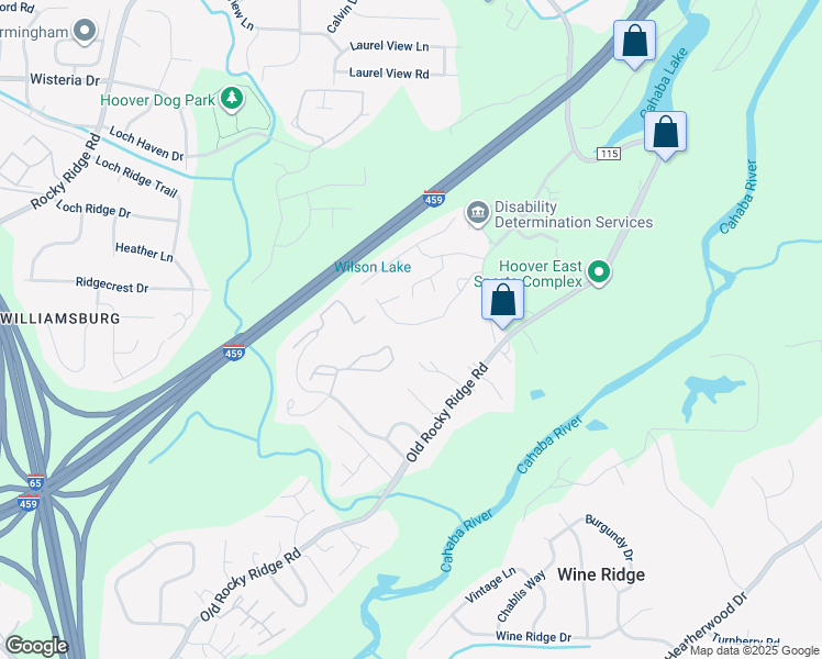 map of restaurants, bars, coffee shops, grocery stores, and more near 1591 Savannah Park in Vestavia Hills