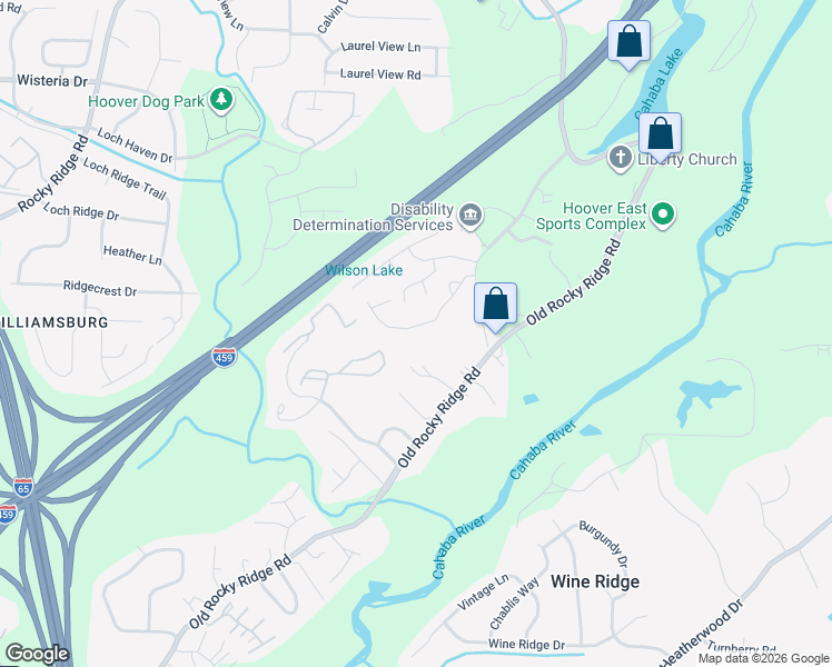 map of restaurants, bars, coffee shops, grocery stores, and more near 1591 Savannah Park in Vestavia Hills
