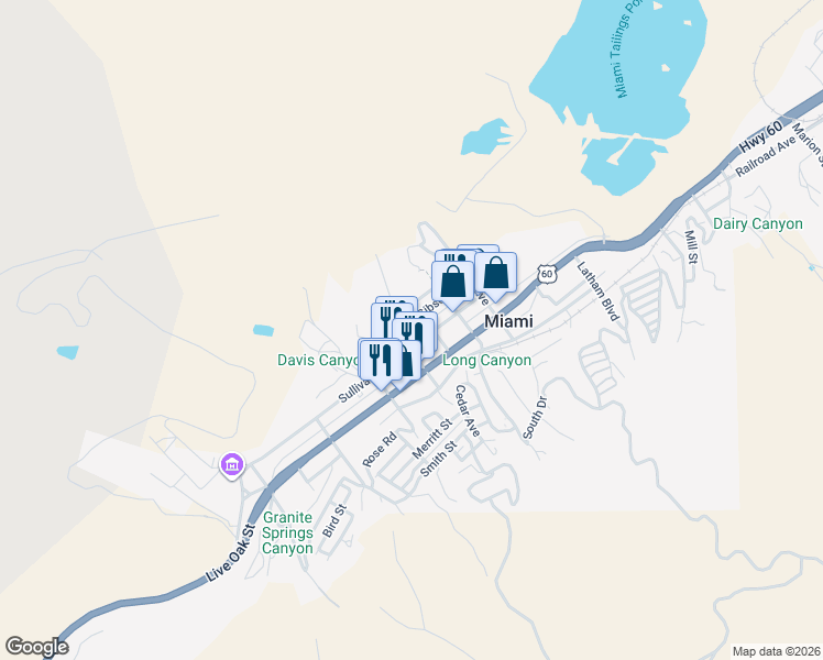 map of restaurants, bars, coffee shops, grocery stores, and more near 186 Chisholm Avenue in Miami