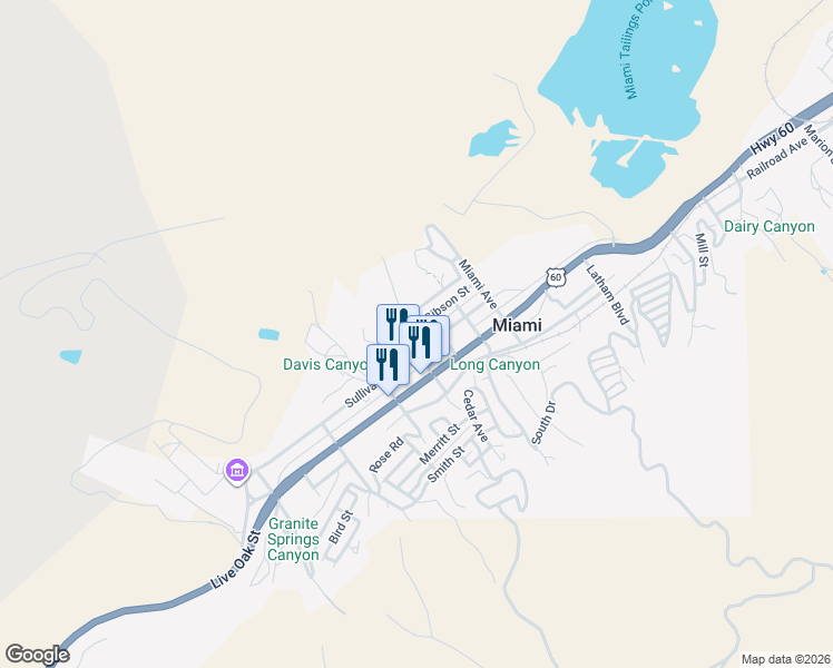 map of restaurants, bars, coffee shops, grocery stores, and more near 186 Chisholm Avenue in Miami