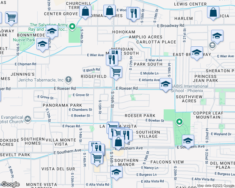 map of restaurants, bars, coffee shops, grocery stores, and more near in Phoenix