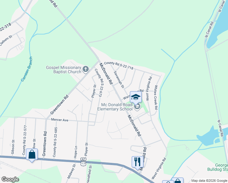 map of restaurants, bars, coffee shops, grocery stores, and more near 745 County Road S-22-71 in Georgetown