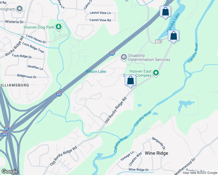 map of restaurants, bars, coffee shops, grocery stores, and more near 1591 Savannah Park in Vestavia Hills