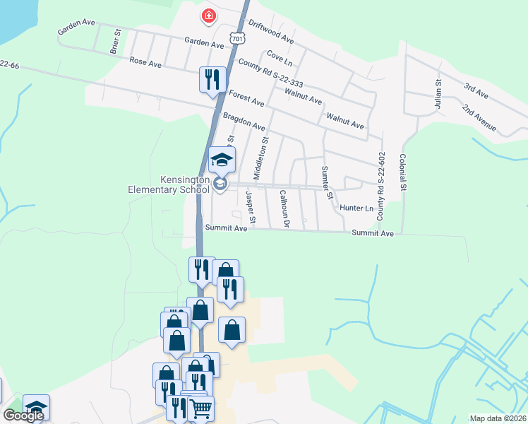 map of restaurants, bars, coffee shops, grocery stores, and more near 1703 Middleton Street in Georgetown