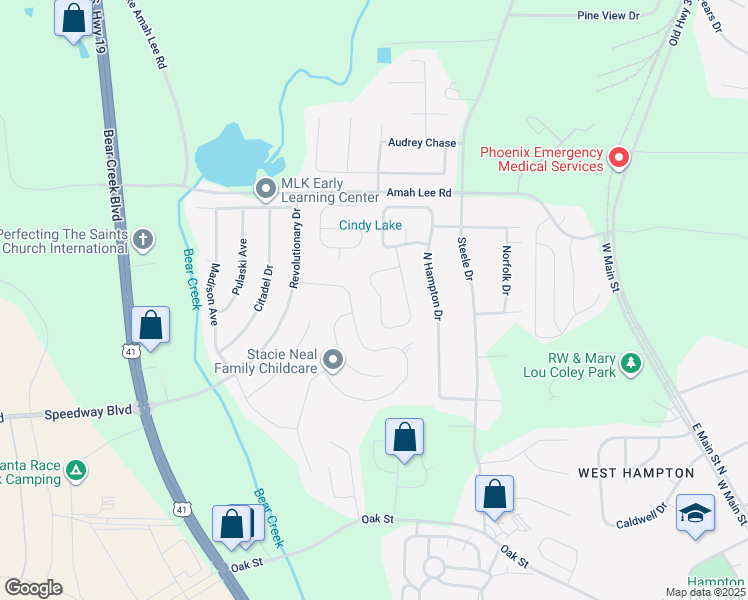 map of restaurants, bars, coffee shops, grocery stores, and more near 1733 Graystone Drive in Hampton