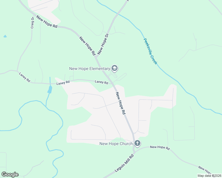 map of restaurants, bars, coffee shops, grocery stores, and more near 1700 New Hope Road in Locust Grove