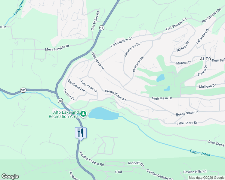 map of restaurants, bars, coffee shops, grocery stores, and more near 148-164 Crown Ridge Road in Alto