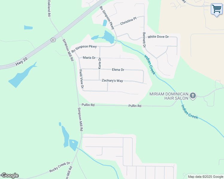 map of restaurants, bars, coffee shops, grocery stores, and more near 1023 Field View Drive in McDonough
