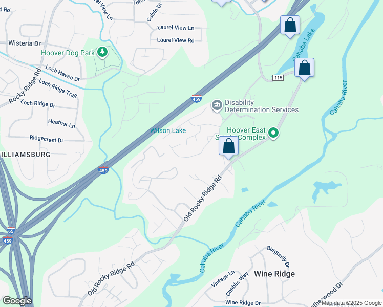 map of restaurants, bars, coffee shops, grocery stores, and more near 1632 Savannah Park in Birmingham