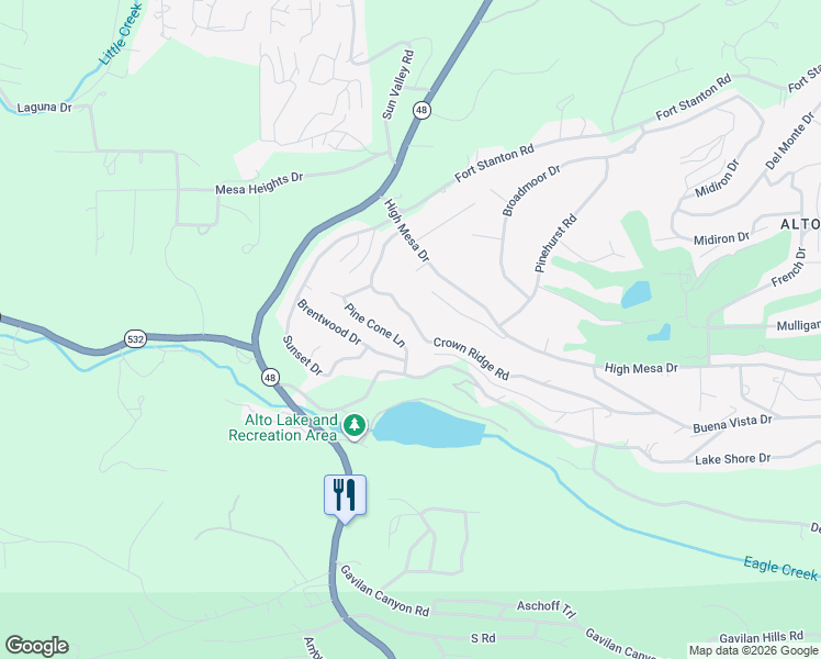 map of restaurants, bars, coffee shops, grocery stores, and more near 138 Crown Ridge Road in Alto