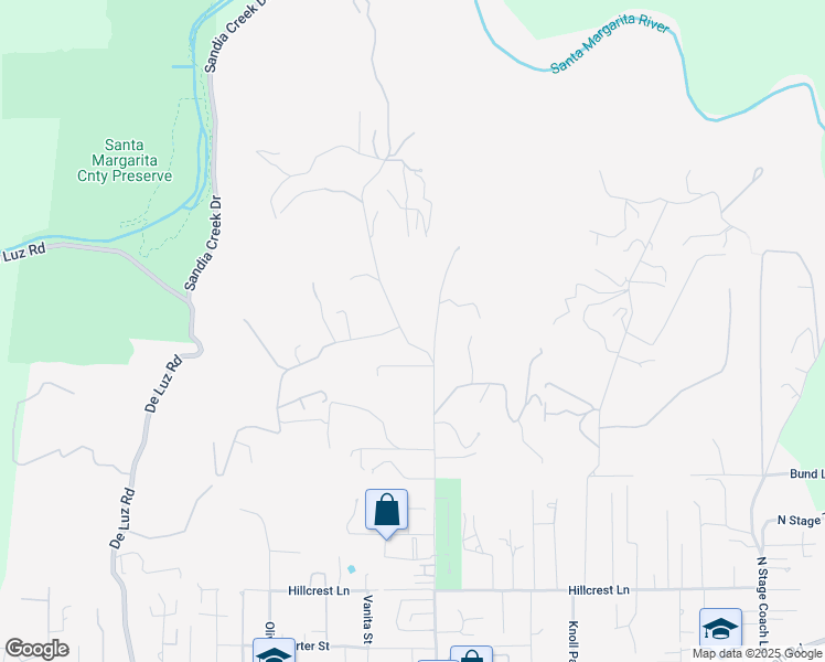 map of restaurants, bars, coffee shops, grocery stores, and more near 1541 Santa Margarita Drive in Fallbrook